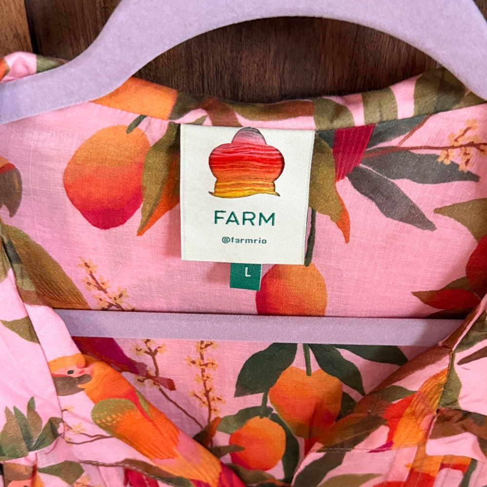 FARM Rio Pink and Orange Floral Blouse - Picture 2 of 5